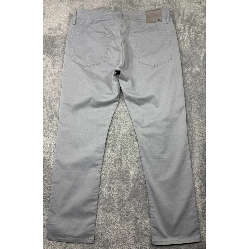 AG Adriano Goldschmied Everett Slim Straight Pants 36x34 Gray Made In Italy